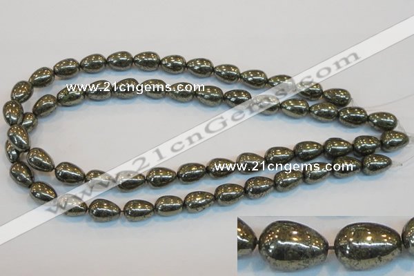 CPY133 15.5 inches 10*14mm teardrop pyrite gemstone beads wholesale