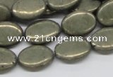 CPY14 16 inches 13*18mm oval pyrite gemstone beads wholesale