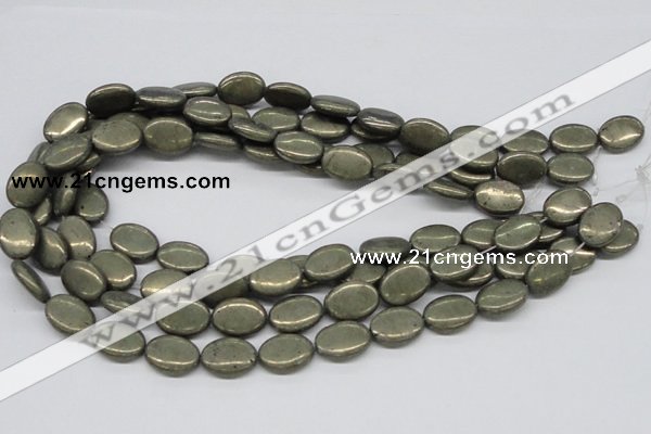 CPY14 16 inches 13*18mm oval pyrite gemstone beads wholesale