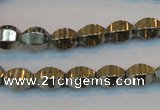 CPY142 15.5 inches 8*10mm rice pyrite gemstone beads wholesale