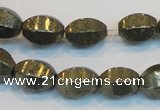 CPY145 15.5 inches 10*14mm rice pyrite gemstone beads wholesale