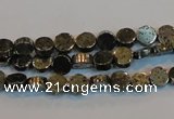 CPY150 15.5 inches 6mm coin pyrite gemstone beads wholesale