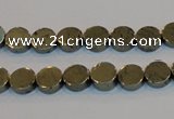 CPY151 15.5 inches 8mm coin pyrite gemstone beads wholesale