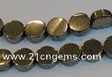 CPY152 15.5 inches 10mm coin pyrite gemstone beads wholesale