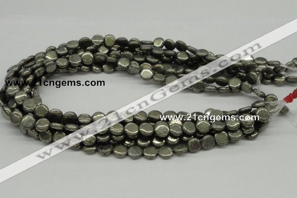 CPY16 16 inches 10mm coin pyrite gemstone beads wholesale