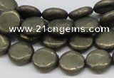 CPY17 16 inches 12mm coin pyrite gemstone beads wholesale