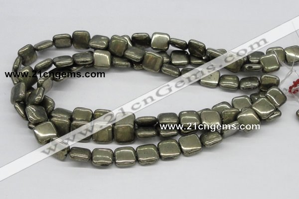 CPY18 16 inches 14*14mm square pyrite gemstone beads wholesale