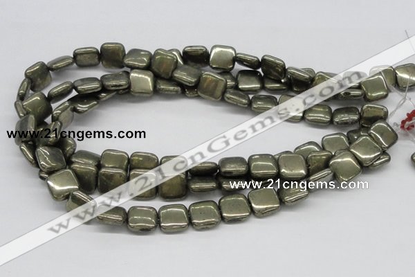 CPY21 16 inches 10*10mm square pyrite gemstone beads wholesale