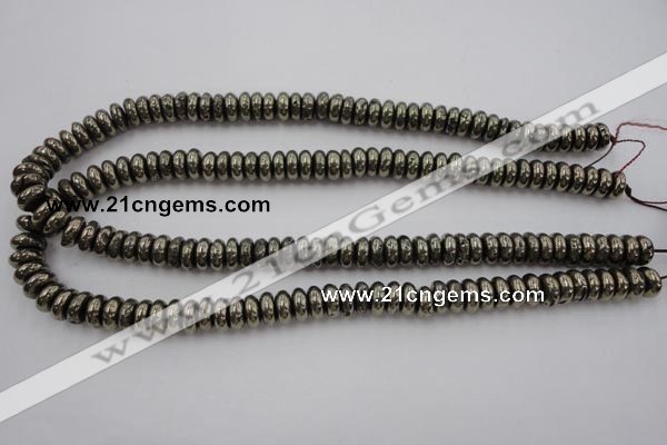 CPY211 15.5 inches 4*10mm rondelle pyrite gemstone beads wholesale