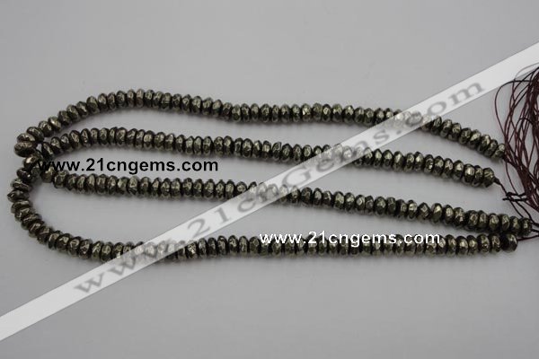 CPY215 15.5 inches 4*8mm faceted rondelle pyrite gemstone beads