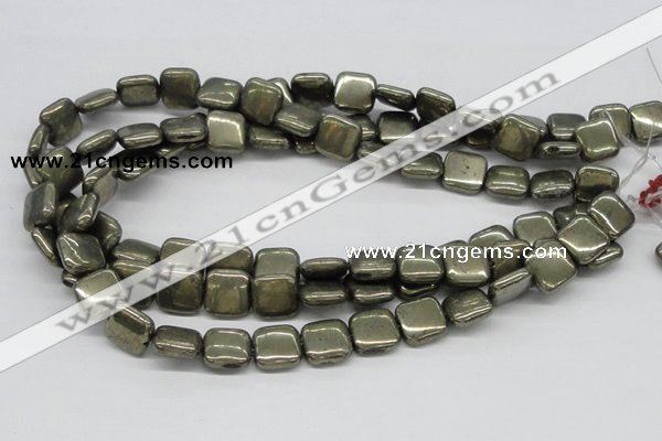 CPY22 16 inches 12*12mm square pyrite gemstone beads wholesale