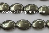 CPY233 15.5 inches 12*16mm oval pyrite gemstone beads wholesale