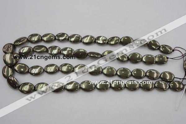 CPY233 15.5 inches 12*16mm oval pyrite gemstone beads wholesale