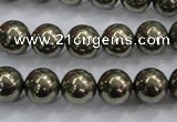 CPY24 16 inches 12mm round pyrite gemstone beads wholesale