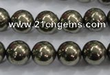 CPY25 16 inches 14mm round pyrite gemstone beads wholesale