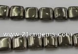 CPY250 15.5 inches 10*10mm square pyrite gemstone beads wholesale