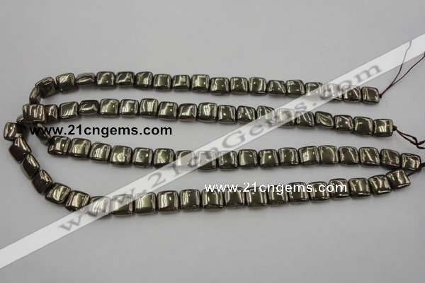 CPY250 15.5 inches 10*10mm square pyrite gemstone beads wholesale