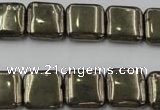 CPY252 15.5 inches 14*14mm square pyrite gemstone beads wholesale