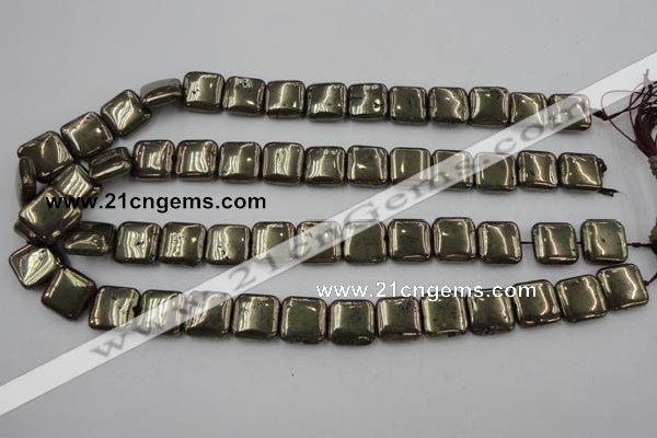 CPY252 15.5 inches 14*14mm square pyrite gemstone beads wholesale