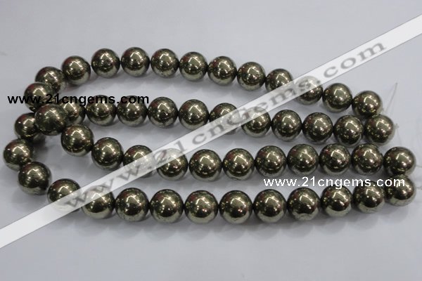 CPY26 16 inches 16mm round pyrite gemstone beads wholesale