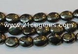 CPY310 15.5 inches 7*9mm oval pyrite gemstone beads wholesale