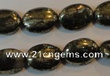 CPY312 15.5 inches 13*18mm oval pyrite gemstone beads wholesale