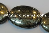 CPY313 15.5 inches 30*40mm oval pyrite gemstone beads wholesale