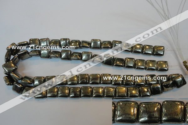 CPY317 15.5 inches 12*12mm square pyrite gemstone beads wholesale