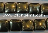 CPY318 15.5 inches 14*14mm square pyrite gemstone beads wholesale