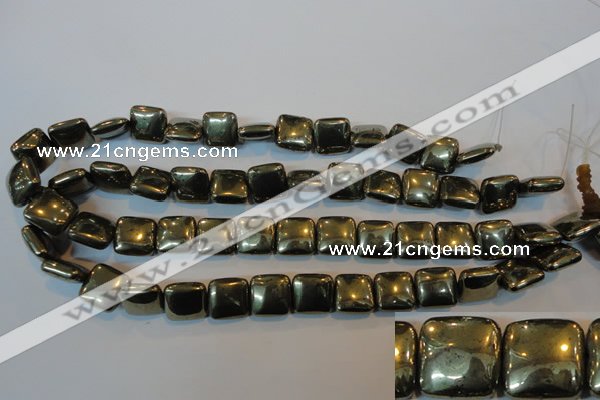 CPY318 15.5 inches 14*14mm square pyrite gemstone beads wholesale