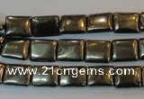 CPY320 15.5 inches 8*10mm rectangle pyrite gemstone beads wholesale