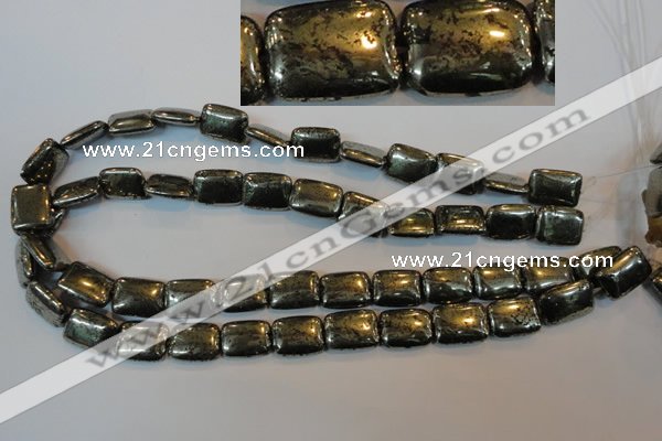 CPY322 15.5 inches 12*16mm rectangle pyrite gemstone beads wholesale