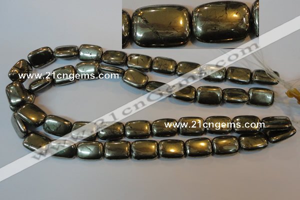 CPY323 15.5 inches 13*18mm rectangle pyrite gemstone beads wholesale