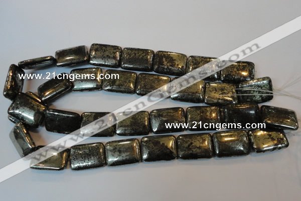 CPY325 15.5 inches 18*25mm rectangle pyrite gemstone beads wholesale