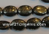 CPY33 16 inches 12*16mm oval pyrite gemstone beads wholesale