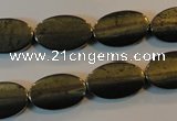CPY334 15.5 inches 10*16mm twisted oval pyrite gemstone beads