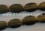 CPY334 15.5 inches 10*16mm twisted oval pyrite gemstone beads