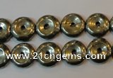 CPY336 15.5 inches 12mm donut pyrite gemstone beads wholesale