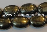 CPY34 16 inches 15*20mm oval pyrite gemstone beads wholesale