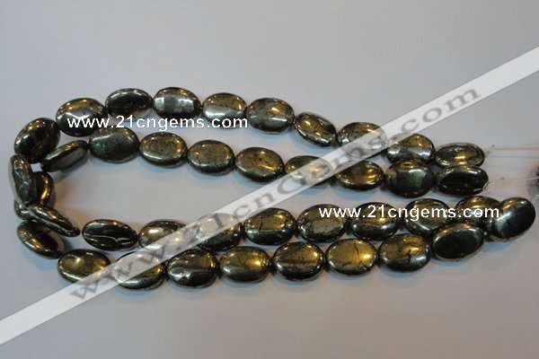 CPY34 16 inches 15*20mm oval pyrite gemstone beads wholesale