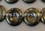 CPY340 15.5 inches 20mm donut pyrite gemstone beads wholesale