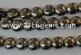 CPY35 16 inches 8mm coin pyrite gemstone beads wholesale