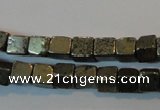 CPY350 15.5 inches 4*4mm cube pyrite gemstone beads wholesale