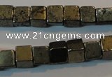 CPY351 15.5 inches 6*6mm cube pyrite gemstone beads wholesale