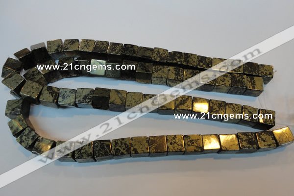 CPY354 15.5 inches 12*12mm cube pyrite gemstone beads wholesale