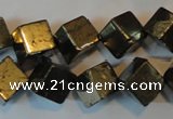 CPY358 15.5 inches 10*10mm cube pyrite gemstone beads wholesale