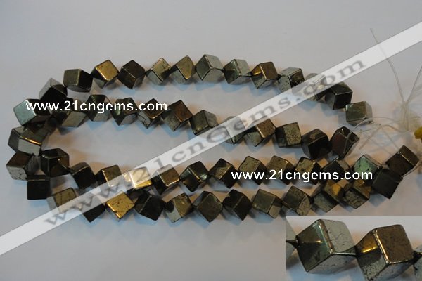 CPY358 15.5 inches 10*10mm cube pyrite gemstone beads wholesale