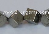 CPY359 15.5 inches 12*12mm cube pyrite gemstone beads