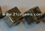 CPY365 15.5 inches 16*16mm faceted cube pyrite gemstone beads