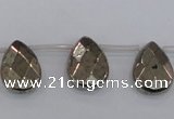 CPY378 Top drilled 12*16mm briolette pyrite gemstone beads